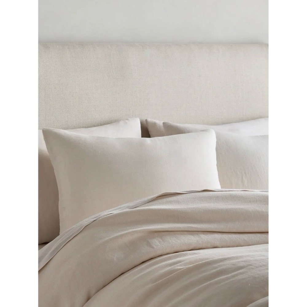 Quince European Linen Duvet Cover Set Full/Queen | Sand | 100% Linen